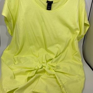MODA INTERNATIONAL Citrus Green Tie Front Top